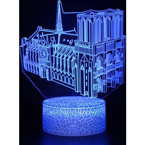 New 3d Led Light Night Creative Eiffel Tower Kids Table Lamp Hologram Illusion Bedroom Living Room 7 Colors Usb Led Light Lamps