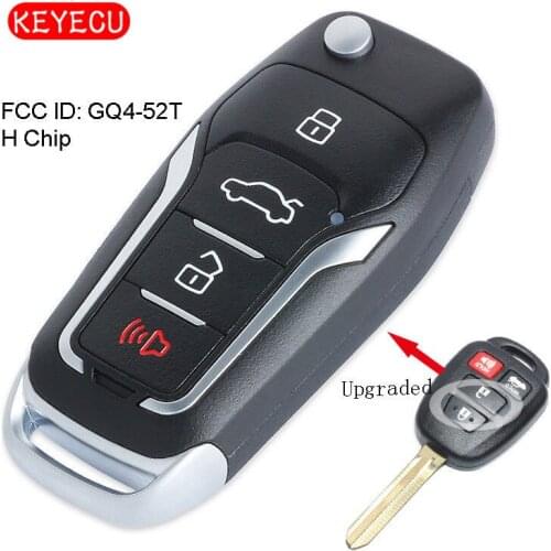 Keyecu Upgraded Remote Key Fob with H Chip for Toyota RAV4 Highlander 2014-2016 FCC ID: GQ4-52T