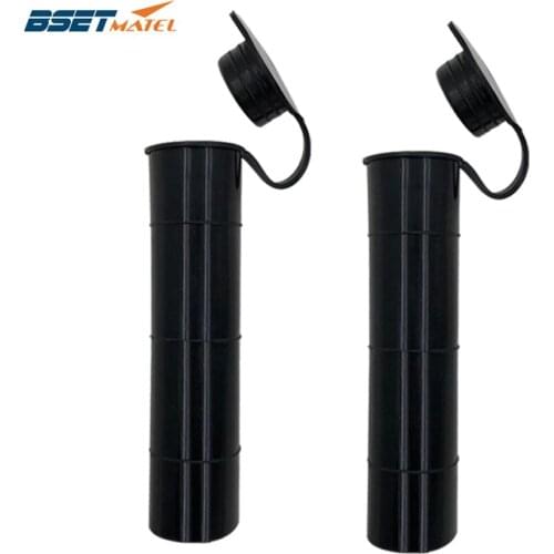 2 Pieces 2019 new Black color 0 degree Fishing Rod rack holder Inner Sleeve Rod Pod Rubber Cap Tube Liner