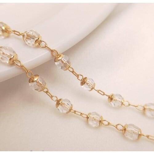 Plated 14K True Gold Filled Color Retention 4MM Zircon Beads Necklace Chains DIY Jewelry Making Accessories Jewellery Findings