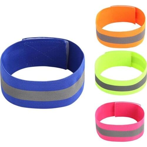 Elastic Arm Band Outdoor Running Jogging Reflective Armband Detachable Polyester Sports Safety Warning Arm Belt for Cycling