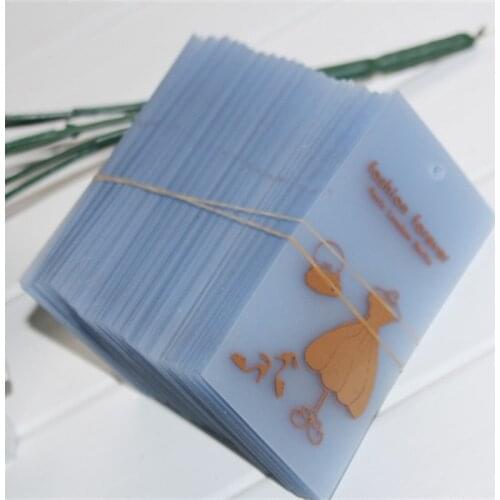 Custom brand clothing frost clear pvc tags brand clothing paperboard tags 1000pcs lot