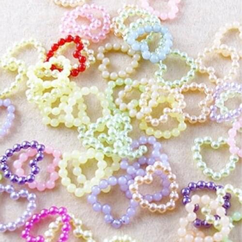Multicolor 10mm 1000pcs Hollow heart shape design flat beads Suitable for DIY scrapbook accessories 003010010