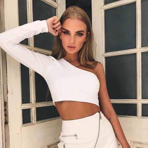 Zhangyunuo Yoga Shirts Womens Sports Top Solid One-shoulder Long-sleeved Hollow Sexy Lumbar Shirt Lumbar Workout Gym Crop Tops