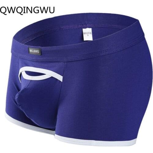 Sexy Underwear Men Boxers Open Lingerie Front Solid Convex Mens Underpants Short Panties Slip Homme Cueca Gay Male Boxers