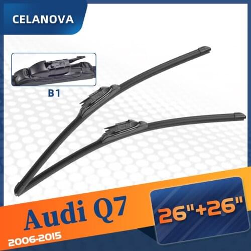 Windshield Wiper Blade For Audi Q7 2006-2015 Frameless Windscreen Rubber Wipers 26"+26"