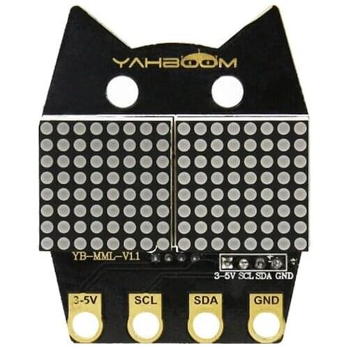 Yahboom LED:bit dot matrix module compatible with alligator clip/DuPont line/PH2.0 cable for Education Kids RC Toy