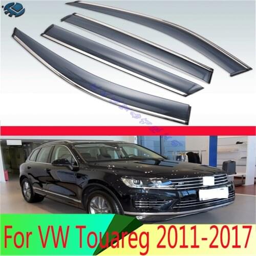 For VW Touareg 2011-2017 ABS Plastic Window Wind Deflector Visor Rain/Sun Guard Vent