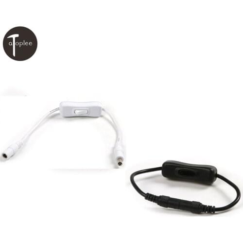 DC12V In-line On/Off Switch Female&Male Connectors 2.1mm/5.5mm Led Light Strip White/Black Power Switch