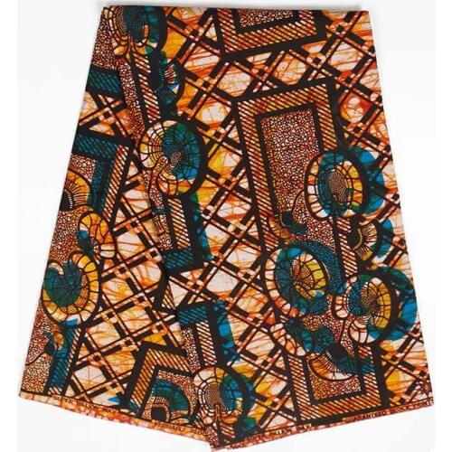 High Quality African Ankara Nigeria Guaranteed Veritable Real Wax Blue Printed Fabric For Dashiki Clothing 6 Yards\Lot