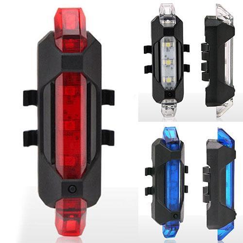 New 5 LEDs USB Rechargeable Cycling Bike Bicycle Rear Safety Tail Warning Light