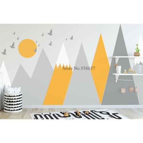 Sunset Baby Wall Decals Mountain Nursery Kids Woodland Themed Decoration Removable Vinyl Sticker BB847