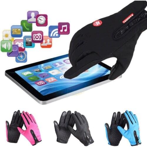 2019 Winter Touch Screen Gloves Men Warm Windproof Glove For Men Fashion Classic Black Pink Blue Mitts Men