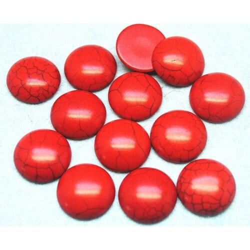 10pcs wholesale red turquoisee stone cabochons for charms earrings bracelets making 8mm 10mm 12mm 14mm 16mm 18mm 20mm 25mm