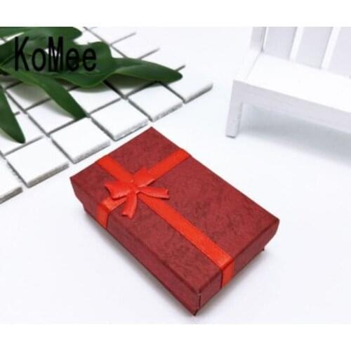 12pcs Delicate Lovely Earrings Ring Necklace Earring Jewelry Gift Packaging & Display Box package 5x8x2.5cm Red Paper Boxes