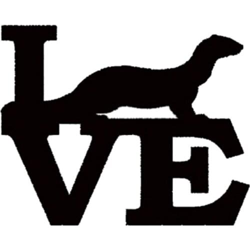 13cm*10.5cm LOVE Vinyl Creative Fashion Personality Animal Ferret Window Stickers Car Styling