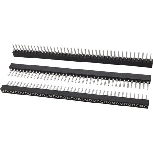 3Pcs 40 Pin Pitch 1.778mm Pinheader Single Row Female Socket Pin Header Strip Connector for Arduino PCB Board Black