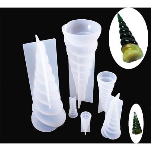 3D Unicorn Horn Silicone Mold UV Epoxy Resin Art Supplies Cake Mold DIY Chocolate Baking Utensil Cake Decoration Plaster Mold