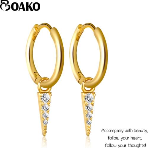 925 Sterling Silver Earrings For Women Small Hoop Spike Earrings Gothic Girl Ear Bone Earrings Men Cartilage Piercing aretes Z5