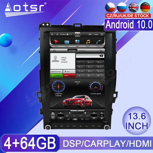 13.6inch Android DSP Carplay Vertical Screen GPS Navi Car Multimedia Radio Player For Toyota Prado 2002 2003 2004-2010 Head Unit