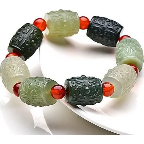 Hetian Jade Bracelet Pretty Color Multicolor Transporter Jade Man Bracelet
