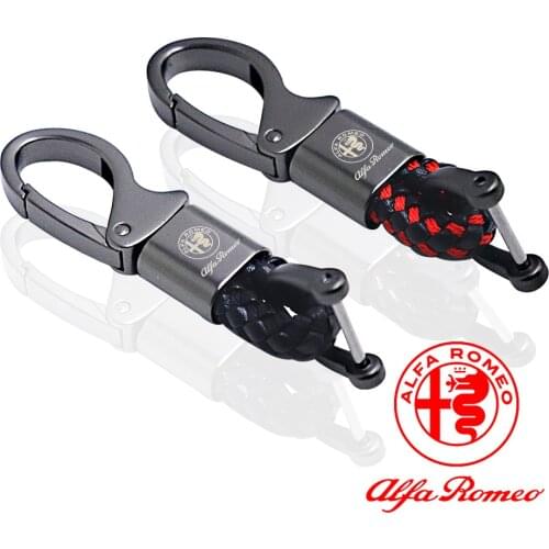 Car key chain metal leather for Alfa Romeo 159 Brera Giulia Giulietta gt gtv SPIDER STELVIO 8c 4c 166 156 147 146 145 key ring