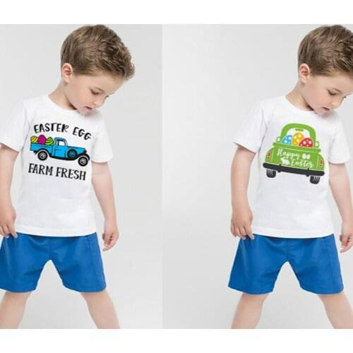 Easter Egg Truck Kids Tshirt Boys Truck Print Cool Tshirt Childrens T-shirt for Boys T Shirt Car Poleras Girls Kids Boy Tshirt