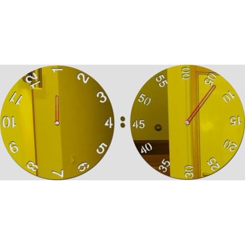 Duvar Saati Geometric Mirror Home Diy Clock Wall 3d Clocks Quartz Needle Stickers Acrylic Multi-piece Set
