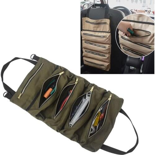 Hot Sale Roll Tool Roll Multi-Purpose Tool Roll Up Bag Wrench Roll Pouch Hanging Tool Zipper Carrier Tote
