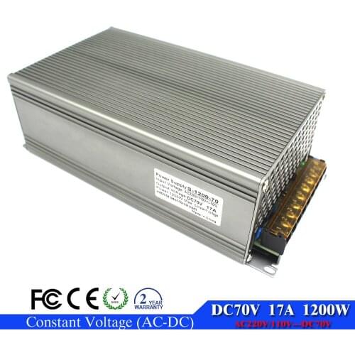 Single Output dc70V Switching power supply 1200W 70V 17A dc Power Supplies led driver transformer ac110v 220v For cnc cctv Motor