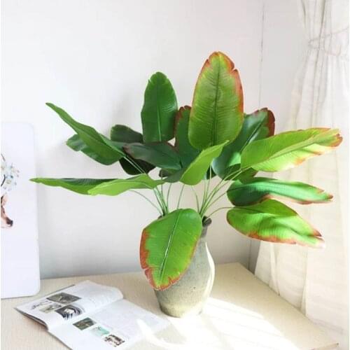 82 CM 9 Fork Large Artificial Palm Tree Plastic Tropical Plants Green Monstera Family Hotel Office Decoration Stage Movie Props