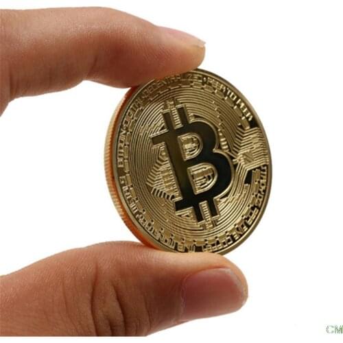 Gold/Silver Plated Bitcoin Collectible BTC Coin Pirate Treasure Props Toys For Halloween Party