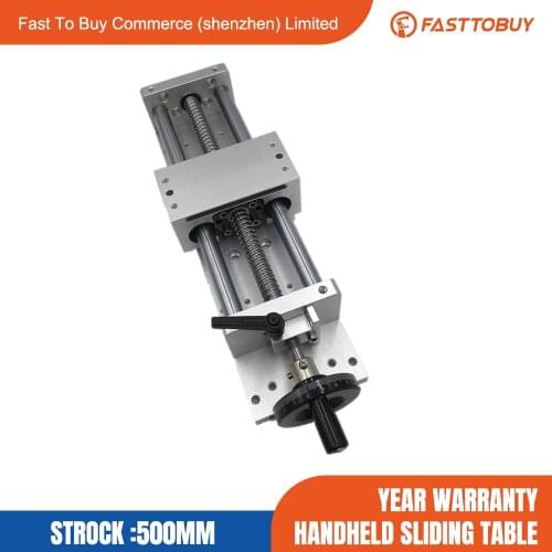 Linear Guide Manual Cross Sliding Table SFU1605 C7 Accuracy Ballscrew L500mm CNC Machine