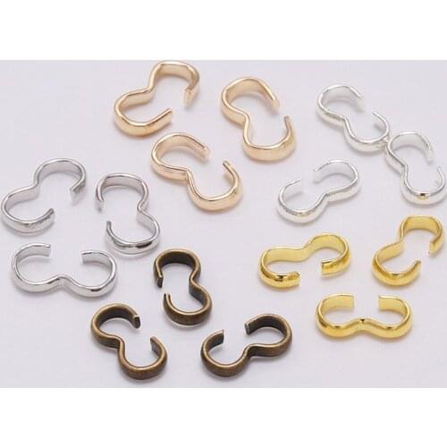 100Pcs/lot 4*8 mm Metal Gold Plated Buckle Clasp Connectors For DIY Bracelets Jewelry Making Findings Supplies Accessories