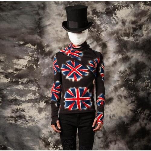 Male slim all-match t shirt men turtleneck sweater basic shirt personality heap turtleneck knitted sweater t-shirt men autumn