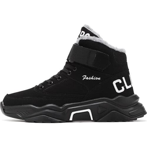 Mens Sneakers Winter Warm Plush High Top Boots Comfortable Hiking Shoes Outdoor Sports Casual Snow Boot Men Walking Trainers