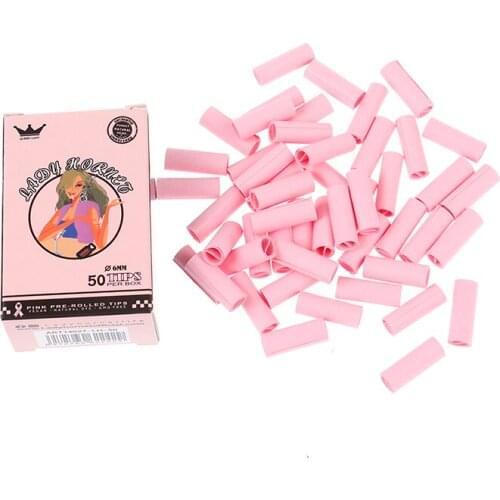 50Pcs Set Boxed Cute Lady Hornet Disposable Filter Rolling Pink Paper Tobacco Smoking Accessories for Lady