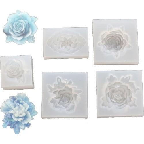 5Pcs Handmade Flower Silicone Jewelry Resin Mold Kit Flower Floral Mold Resin Casting Mold Jewelry Making Art Craft Tool