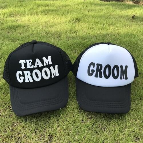 Letter GROOM TO BE TEAM GROOM Snapback Hats for Women Single Man Hats Men Wedding Preparewear Mesh Trucker Caps Party Summer