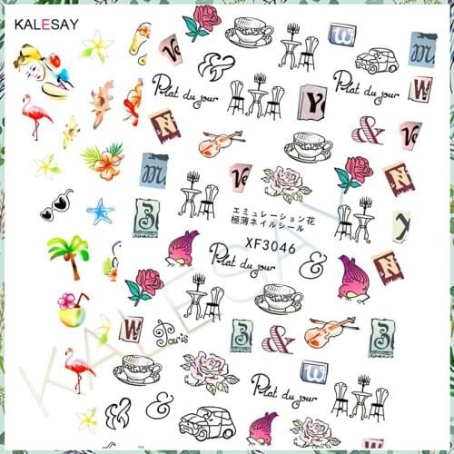 Top Quality Nail Sticker Art Decals Back Glue Fashion Manicure Design Life Love Flower Decoration 3D Sticker for Nails Decor