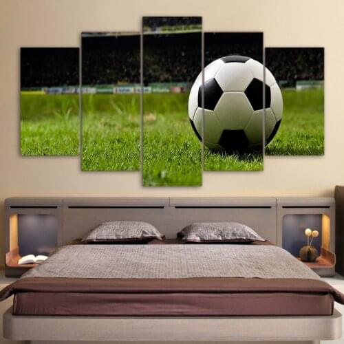 HD Football Wall Posters and Prints Soccer on Lawn Football Field Modern Soccer Poster Canvas Decor for Living Room