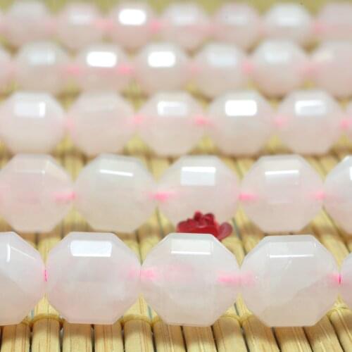 Natural Rose Quartz Faceted Double Terminated Point Loose Beads Wholesale Gemstone Semi Precious StoneBracelet Diy Jewery Making