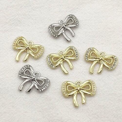 New arrival! 100pcs Imitation pearls Pendants Bows Charm/Connectors Handmade Earring DIY Parts Jewelry Findings & Components