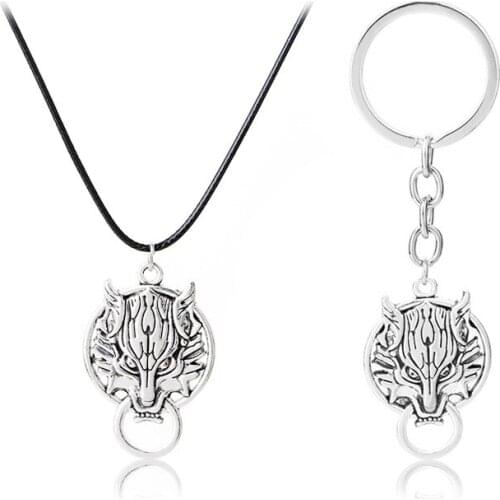 Charming Vintage Men Punk Wolf Badge Pendant Necklace Shirt Suit Collar Jewelry Gift For Men