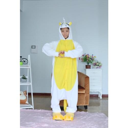 Animal Adult Yellow Unicorn Onesies Pajama Cartoon Sete Pyjama Cosplsy Costumes Halloween Clothes Kigurums