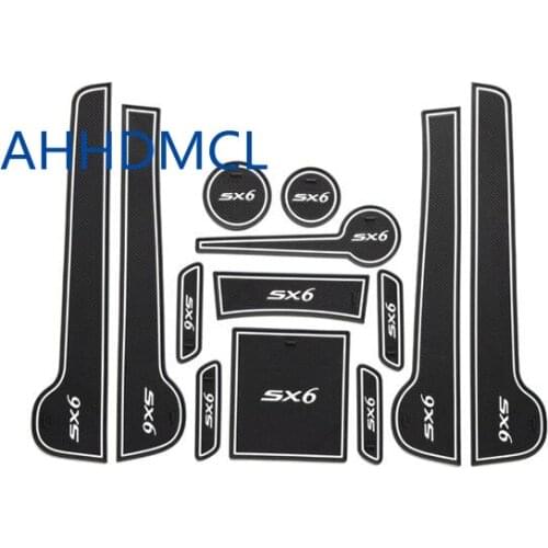 Car Door Groove Mat Gate Slot Cup Armrest Storage Pad Mat For DFM DONGFENG Fengxing SX6 2016