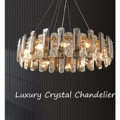 Postmodern K9 Crystal Luxury LED Chandelier Lighting Dining Living Room E14 New Hanging Lamp Bedroom Lobby Home Deco Fixtures
