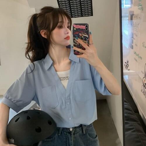GUUZYUVIZ Pink Summer Fake Two Short Sleeve Shirts Loose Casual Blouses Women