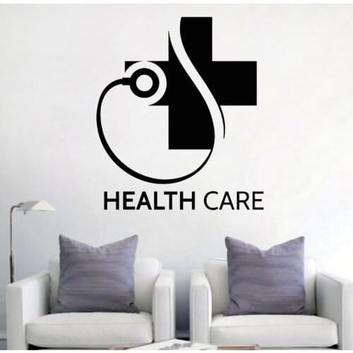 Health Care Sign Wall Decal Clinic Art Hospital Pharmacy Wall Sticker Decor Living Room Bedroom Removable Wallpaper Poster C6012