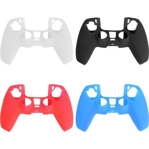 Silicone Case Cover Skin for PS5 Wireless Controller Leather Texture Soft Gamepad Protective Cover Joystick Accessories